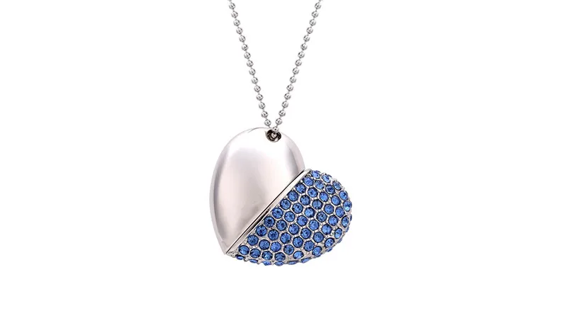 High Speed Metal Necklace USB 3.0 Flash Drive 4G 8G 16GB 32GB 64GB 128GB Heart Pen Drives Gifts Memory Stick 100% Real Capacity