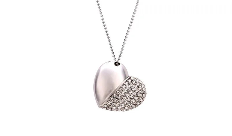 High Speed Metal Necklace USB 3.0 Flash Drive 4G 8G 16GB 32GB 64GB 128GB Heart Pen Drives Gifts Memory Stick 100% Real Capacity