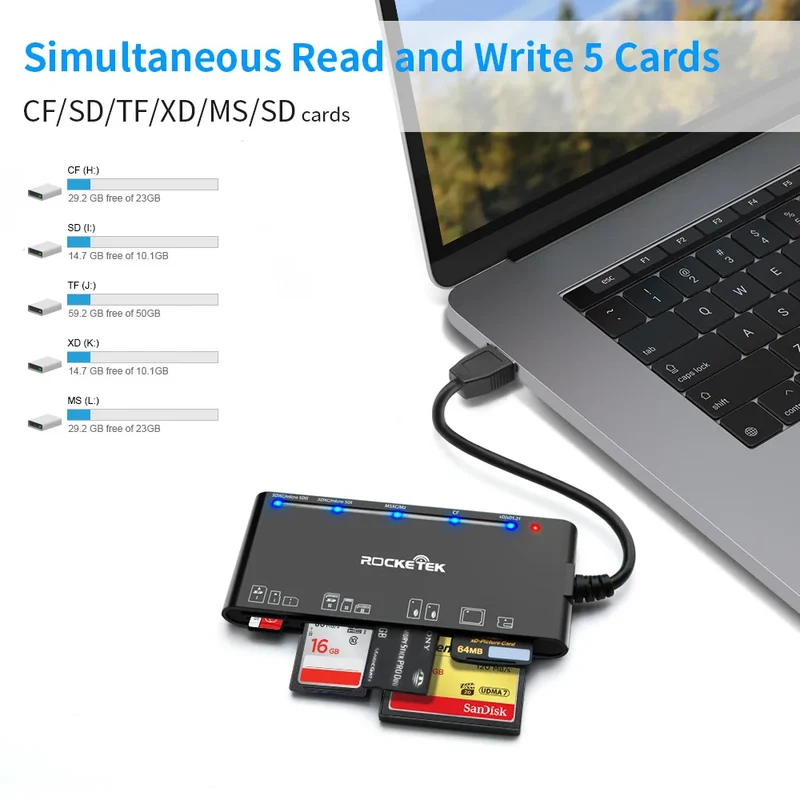 UTHAI TF7 Laptop Accessories USB 3.0 Multi Functional Card Reader CF/XD/MS/SD/TF Card 7-in-1 USB Card Reader