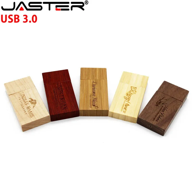 JASTER USB 3.0 Wooden block Flash Drive red wood pendrive 4GB 8GB 16GB 32GB 64GB Pen Memory Stick U Disk gift