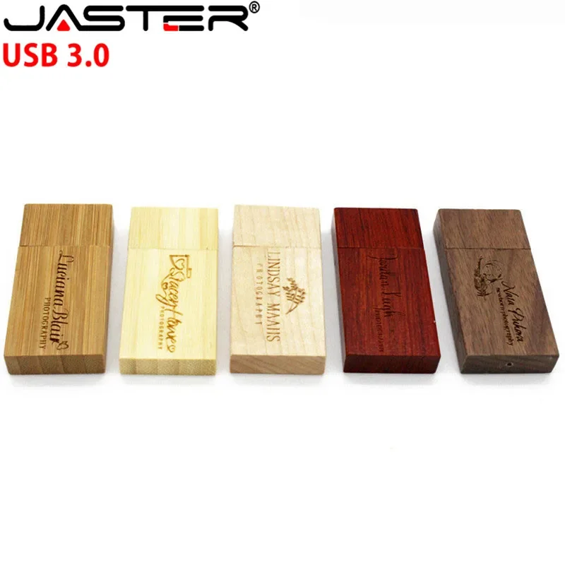 JASTER USB 3.0 Wooden block Flash Drive red wood pendrive 4GB 8GB 16GB 32GB 64GB Pen Memory Stick U Disk gift