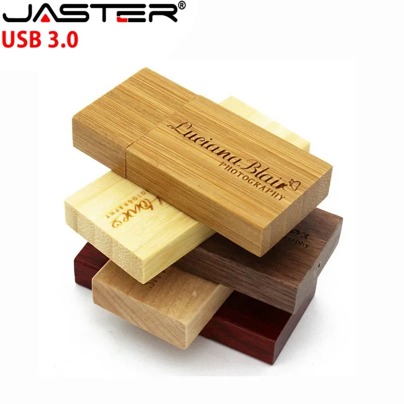 JASTER USB 3.0 Wooden block Flash Drive red wood pendrive 4GB 8GB 16GB 32GB 64GB Pen Memory Stick U Disk gift