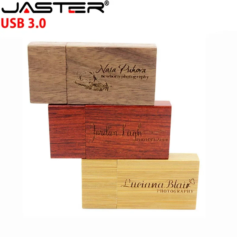 JASTER USB 3.0 Wooden block Flash Drive red wood pendrive 4GB 8GB 16GB 32GB 64GB Pen Memory Stick U Disk gift