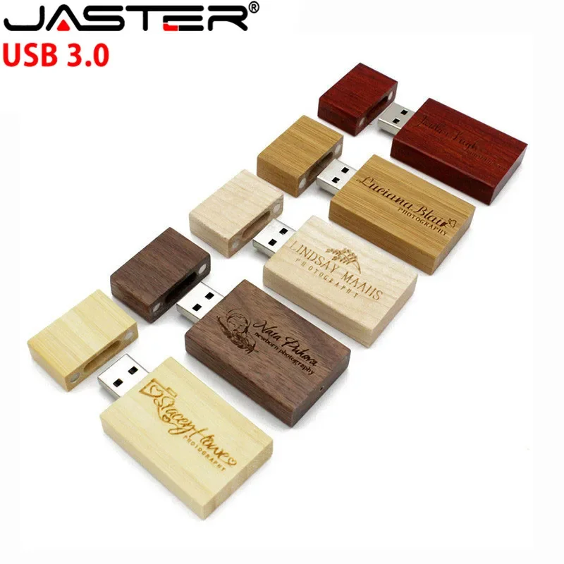 JASTER USB 3.0 Wooden block Flash Drive red wood pendrive 4GB 8GB 16GB 32GB 64GB Pen Memory Stick U Disk gift