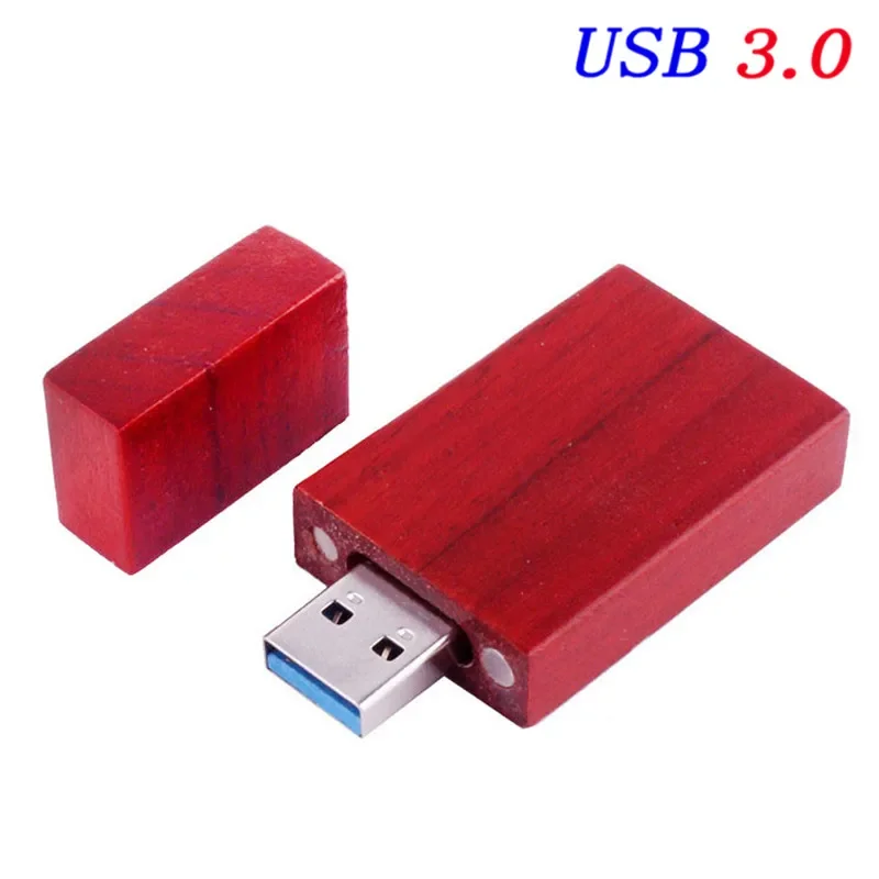 JASTER USB 3.0 Wooden block Flash Drive red wood pendrive 4GB 8GB 16GB 32GB 64GB Pen Memory Stick U Disk gift