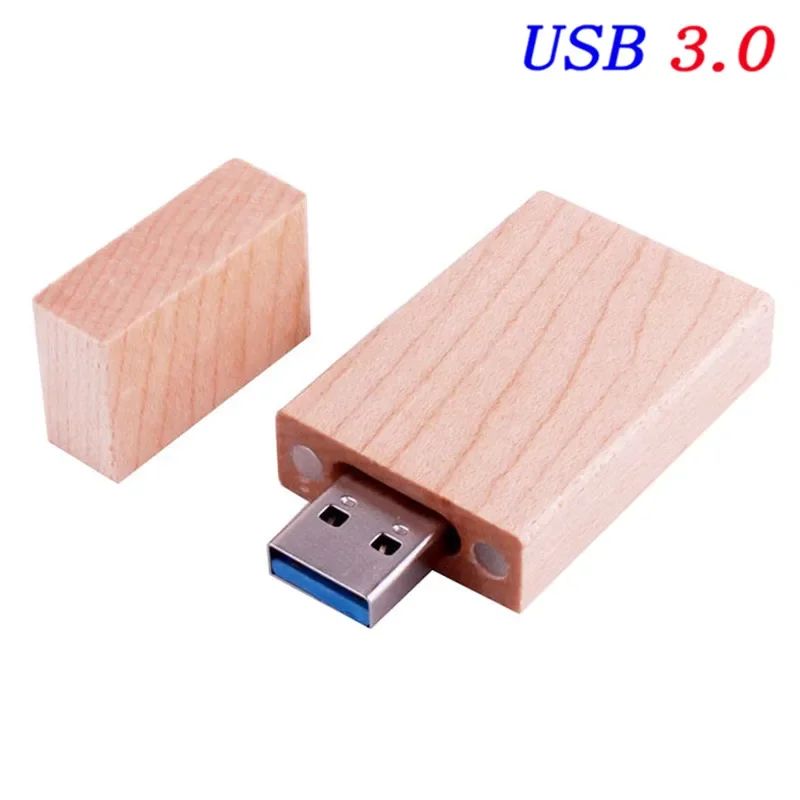 JASTER USB 3.0 Wooden block Flash Drive red wood pendrive 4GB 8GB 16GB 32GB 64GB Pen Memory Stick U Disk gift