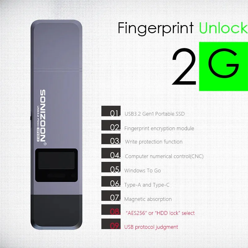 New 2.0 Fingerprint Encryption Solid State USB Flash Drive1TB/512GB/256GB Protection Data Privacy Usb флешка Pendrive