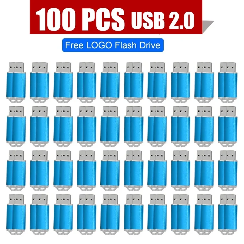 100PCS USB 2.0 Pendrive 128GB 64GB 32GB 16GB 8GB USB Flash Drive 4GB 2GB Free Laser Logo 2.0 USB Flash Drive Stick Best Gift