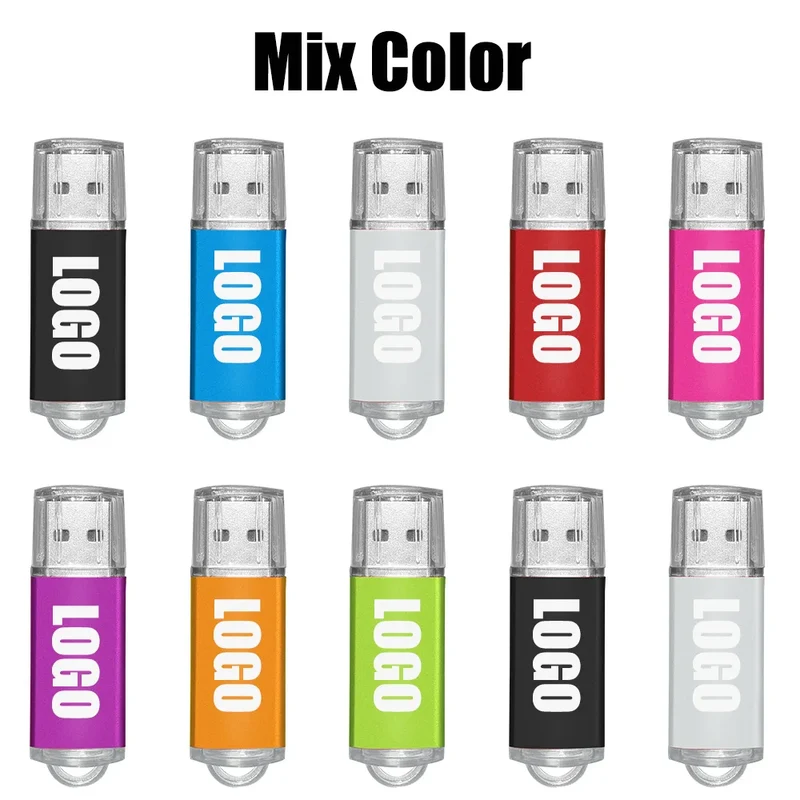100PCS USB 2.0 Pendrive 128GB 64GB 32GB 16GB 8GB USB Flash Drive 4GB 2GB Free Laser Logo 2.0 USB Flash Drive Stick Best Gift