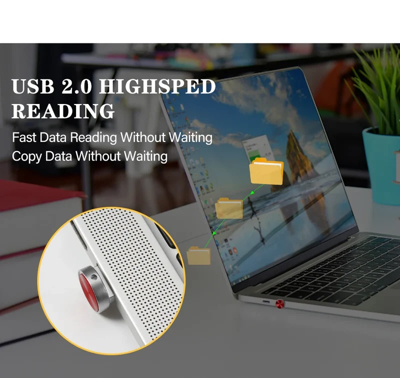 Mini Metal USB Flash Drive 128GB High Speed Memory Stick 64GB Blue Waterproof Pen Drive 32GB Circular Button USB Stick 16GB 8GB