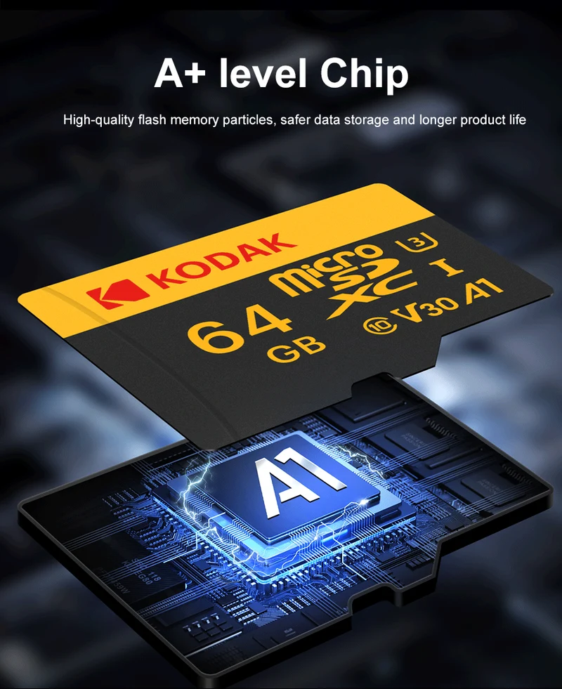 KODAK Memory Card 512GB 256GB Micro SD UP TO 100MB/s Class10 U3 32GB 64GB 128GB TF Card HD For USB Card Reader Adapter Microsd