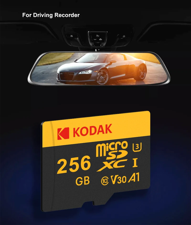 KODAK Memory Card 512GB 256GB Micro SD UP TO 100MB/s Class10 U3 32GB 64GB 128GB TF Card HD For USB Card Reader Adapter Microsd
