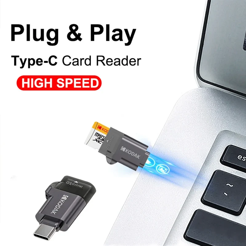 Kodak Type-C Micro SD Card Reader TF Memory Card High-speed Transmission Adapter