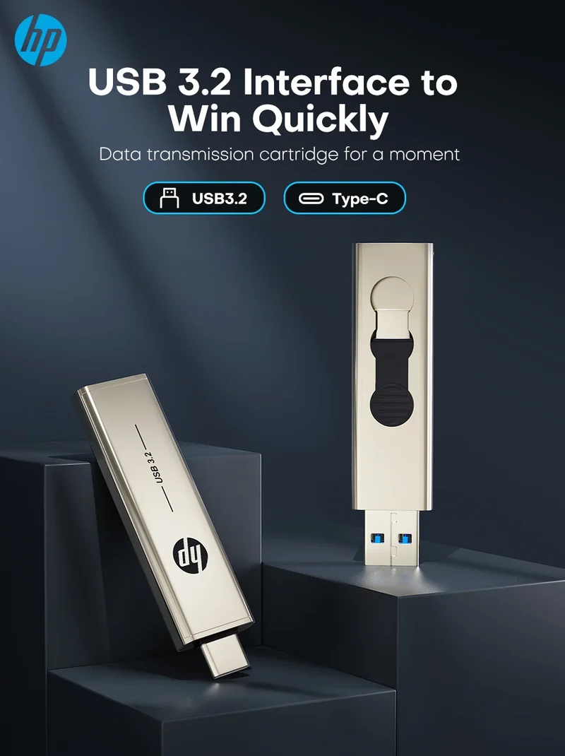 HP 256GB Memories Type-c 2-In-1 USB 3.0 Flash Drive 128GB Metal OTG Pendrive 64GB High Speed Flash Disk For Phone Computer