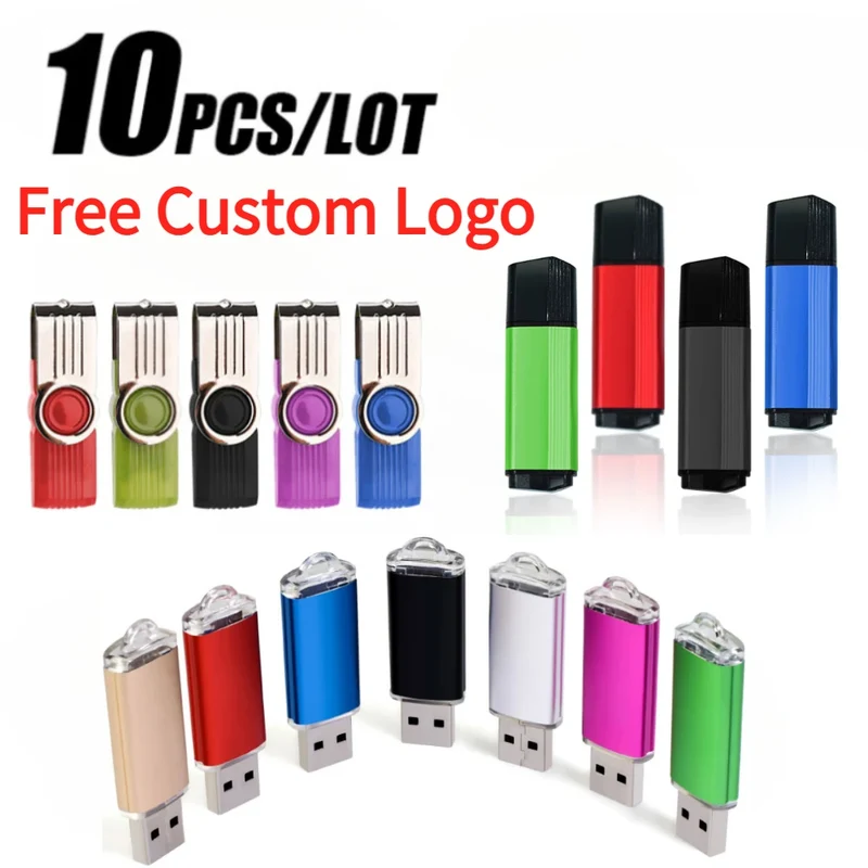 10PCS/lot Pen Drive 8GB 4GB 2GB 1GB USB Flash Drive 16GB Flash Disk 128MB 256MB 512MB Memory Flash Disk 2.0 Free Custom Logo