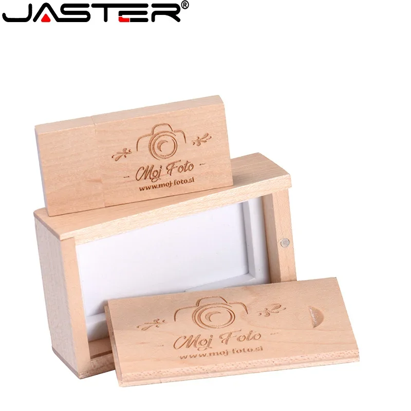 JASTER Wooden USB Flash Drive Red Wood Pendrive 64GB 16GB 32GB 4GB 8GB Creativo U Disk Memory Stick Wedding Gift Custom Logo