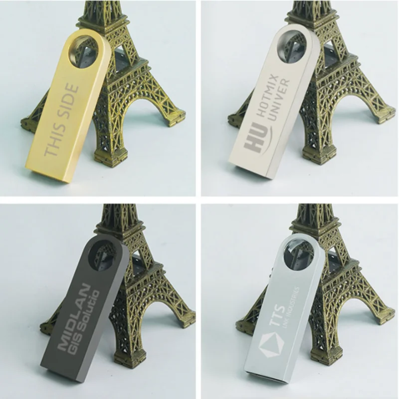 50PCS/lot Metal USB 2.0 Flash Drives 1GB 2GB 4GB Pendrive 8GB 16GB Pen Drive 32GB 64GB Memory USB Sticks 128MB 256MB Free LOGO