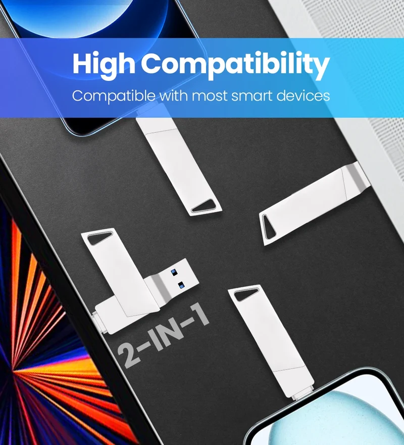 New Metal Type-C Rotatable USB 3.0 Flash Drive 32GB Computer And Phone Dual-Use Rotating Design Durable Data Storag Pen Drives