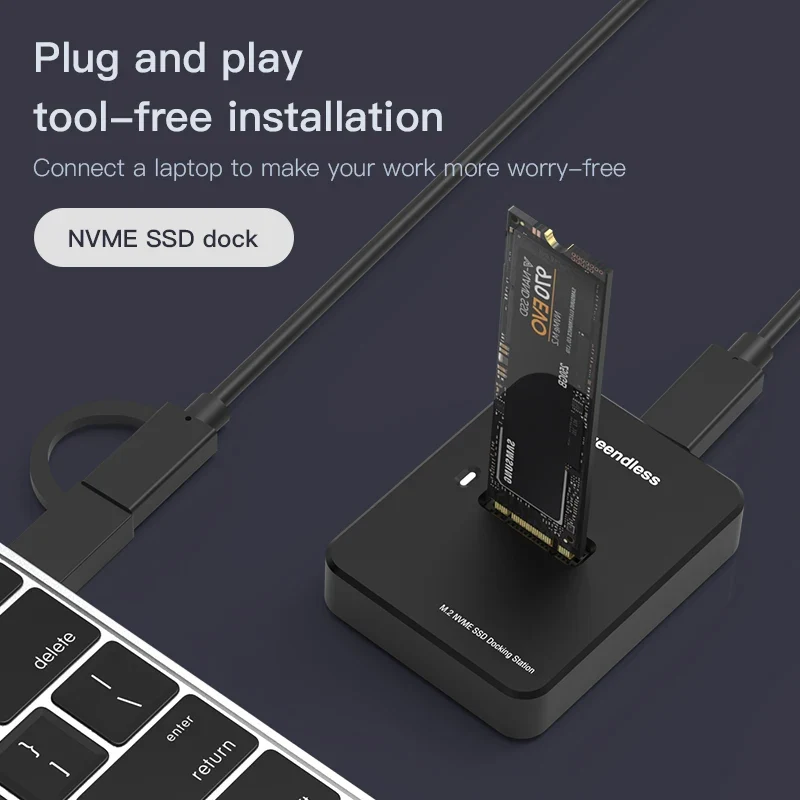 Blueendless External SSD Hard Disk M.2 SSD Enclosure 10Gbps Online Reading Writing Speed SSD Case For SATA NVME Docking Station