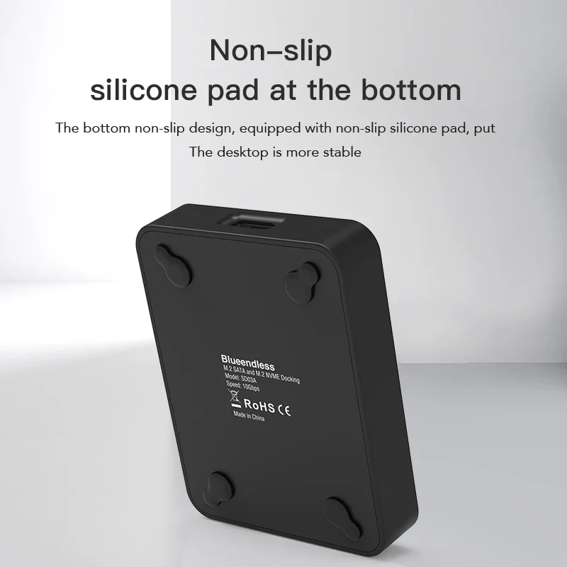 Blueendless External SSD Hard Disk M.2 SSD Enclosure 10Gbps Online Reading Writing Speed SSD Case For SATA NVME Docking Station