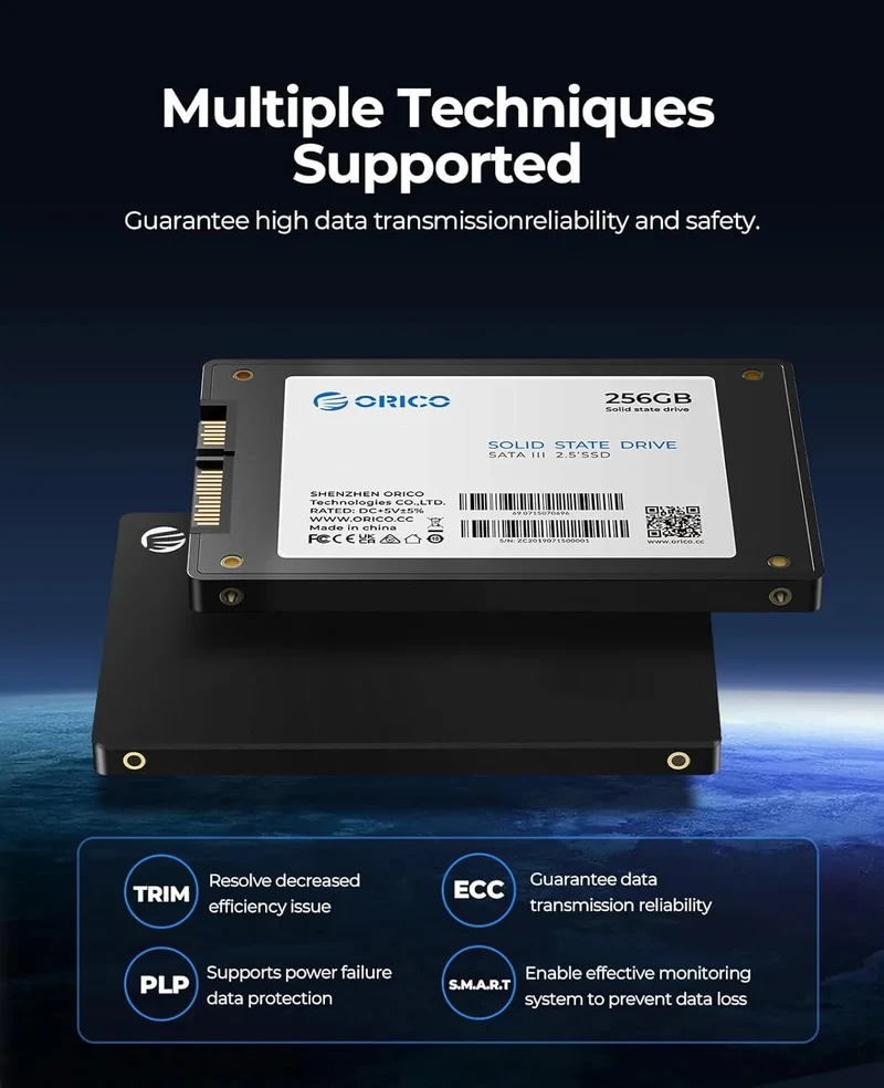 ORICO 1TB SATA SSD 2.5 Inch Internal Solid State Drive up to 500MB/s SATA III 6Gbps Desktop Laptop NAS DIY External Drive Y20