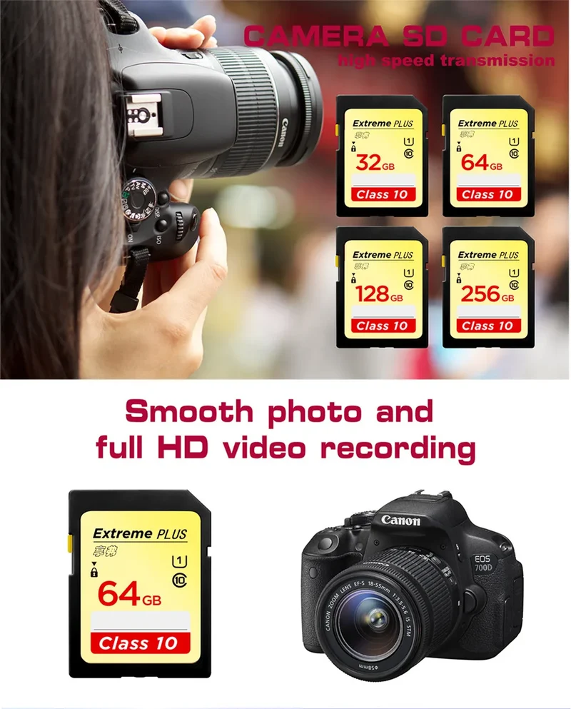 High Speed SD Card 128GB Memory Card Camera 64GB 32GB UHS-I Flash Card 256GB 16GB Up To Max 95M Class10 633x For camera