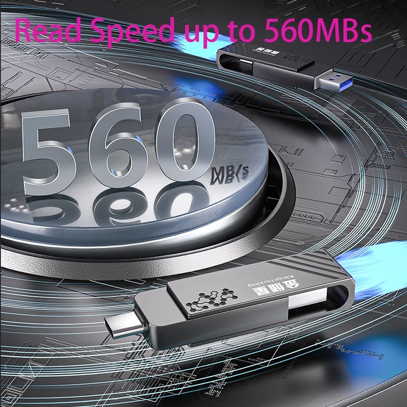 High Speed Solid State USB Drive 1TB Mobile Phone Hard Drive Type-C Dual Interface Mobile Computer Large Capacity USB Drive 512G