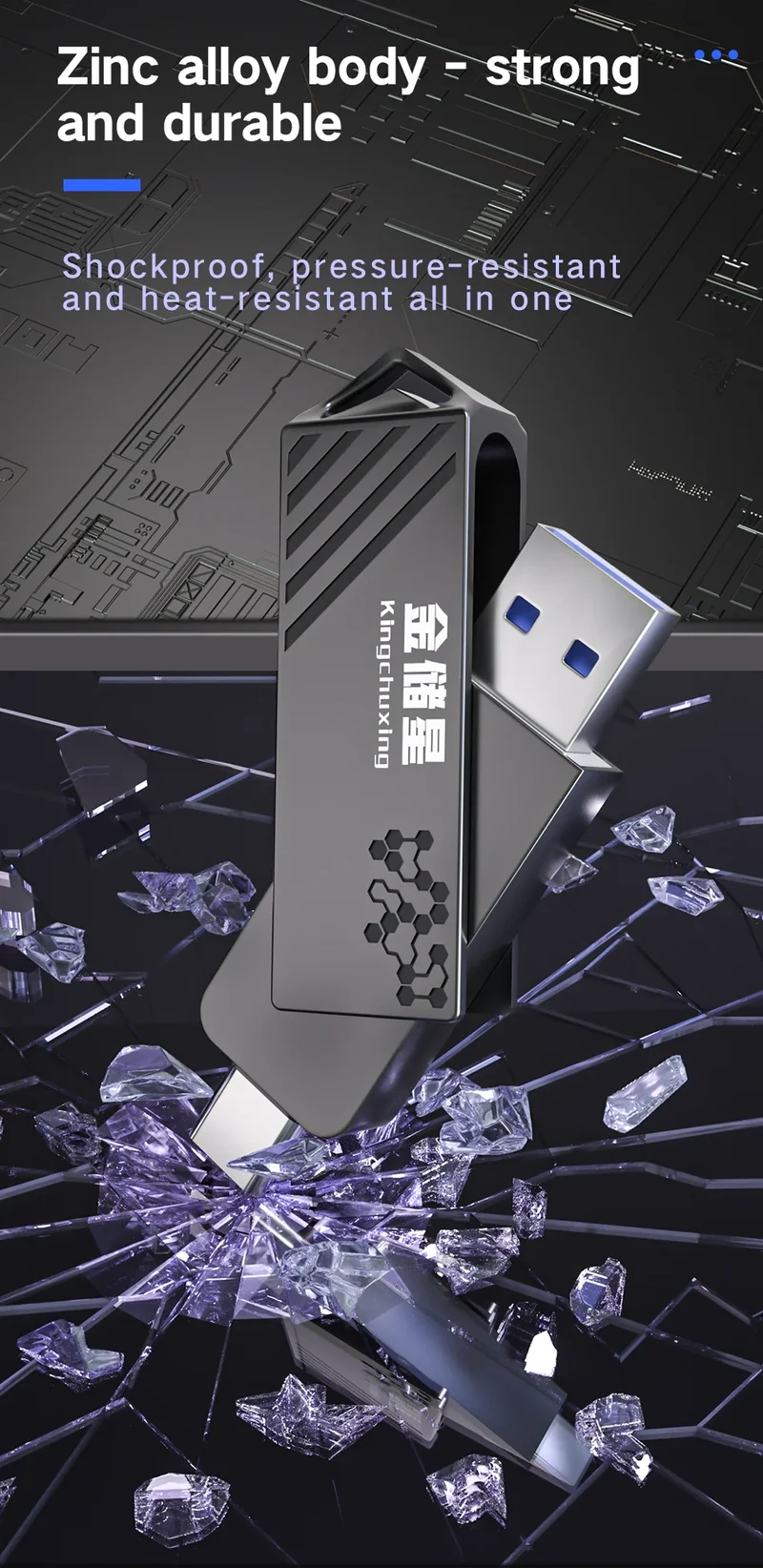 High Speed Solid State USB Drive 1TB Mobile Phone Hard Drive Type-C Dual Interface Mobile Computer Large Capacity USB Drive 512G