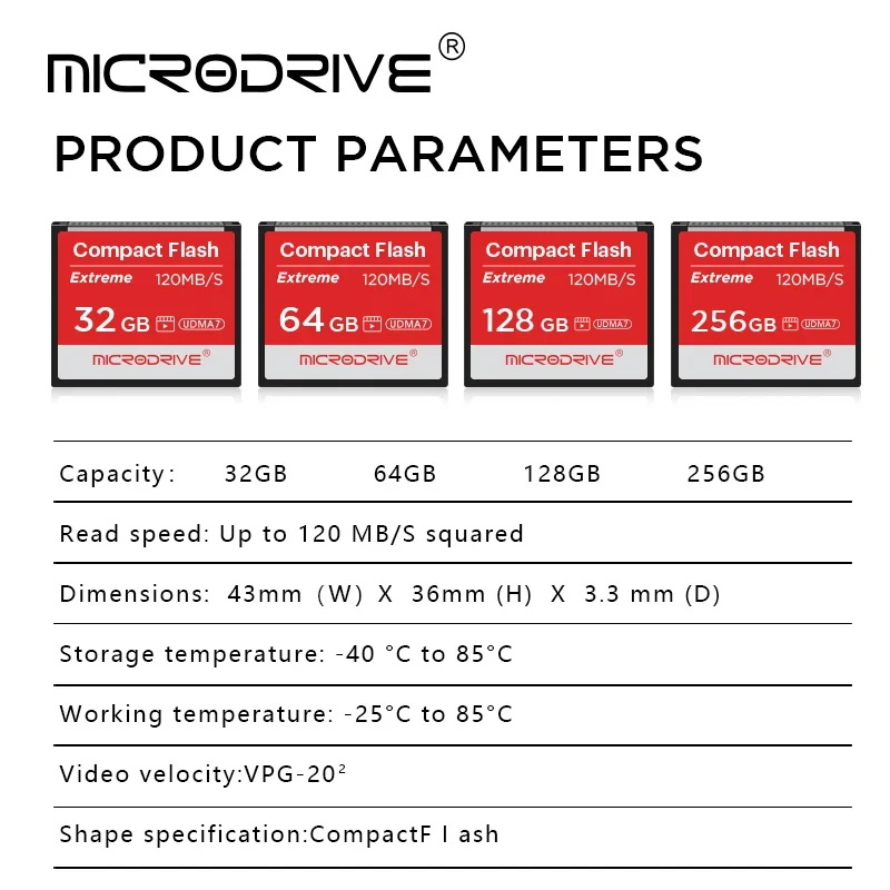 Compact Flash Card 256GB 128GB 32GB 64GB Real Memory Card High Speed 120MB/S CF Card The Best Quality Flash Cards for Camera