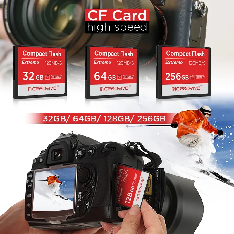 Compact Flash Card 256GB 128GB 32GB 64GB Real Memory Card High Speed 120MB/S CF Card The Best Quality Flash Cards for Camera
