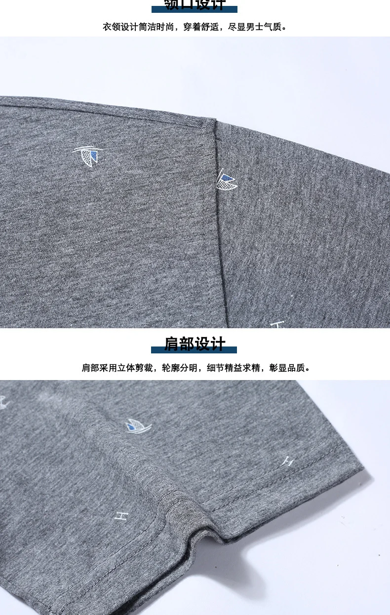 Middle-aged Men's Cotton Short-sleeved T-shirt Lapel Pocket Summer Middle-aged and Elderly plus size Half-sleeved Dad T-shirt Father