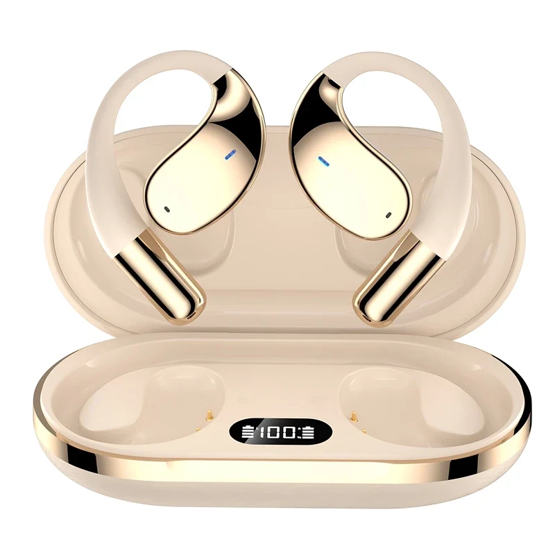 Newest BT 5.3 OWS Earbuds Stereo Deep Bass Over Ear Bud With Earhooks Noise Cancelling Mics Sport Wireless Headphone