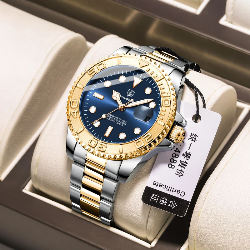 Swiss brand new waterproof luminous men's watch fashion quartz watch live foreign trade explosions a generation of hair
