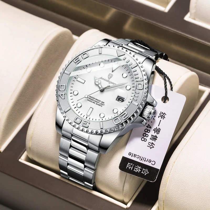 Swiss brand new waterproof luminous men's watch fashion quartz watch live foreign trade explosions a generation of hair