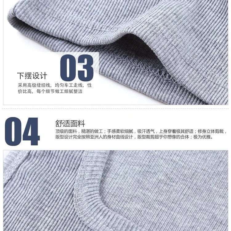 Men's Square Collar Cotton Vest Men's Summer Fitness Tight-fit Sports Base Square Collar Vest Men's Slim-fit Vest Wholesale