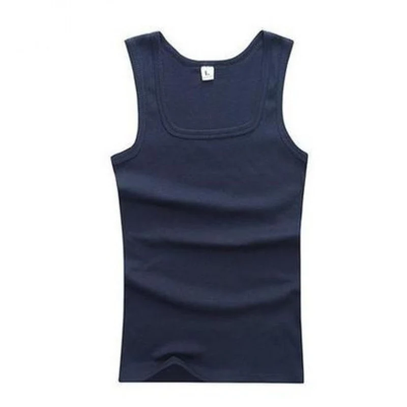Men's Square Collar Cotton Vest Men's Summer Fitness Tight-fit Sports Base Square Collar Vest Men's Slim-fit Vest Wholesale