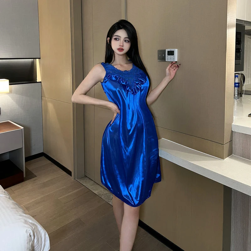 New plus size Pure Desire Nightdress Temptation Small Chest Big Sexy Nightdress Sexy Lace Low-cut suit 4002