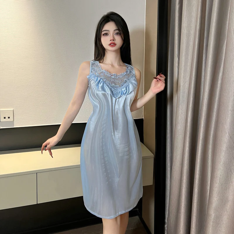 New plus size Pure Desire Nightdress Temptation Small Chest Big Sexy Nightdress Sexy Lace Low-cut suit 4002