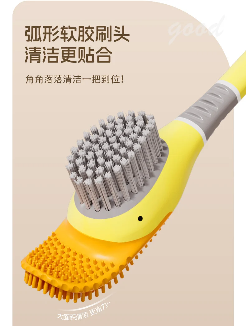 [Patented Authentic] New Diving Cartoon Duck Silicone Toilet Brush Home with Base Cleaning Set Bathroom