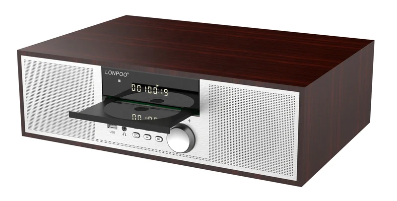 Micro HiFi Compact Stereo System FM/DAB/DAB+ Radio 40W Output Power 2-Way Speakers Portable CD/MP3 Player BT 5.0 USB Features EQ