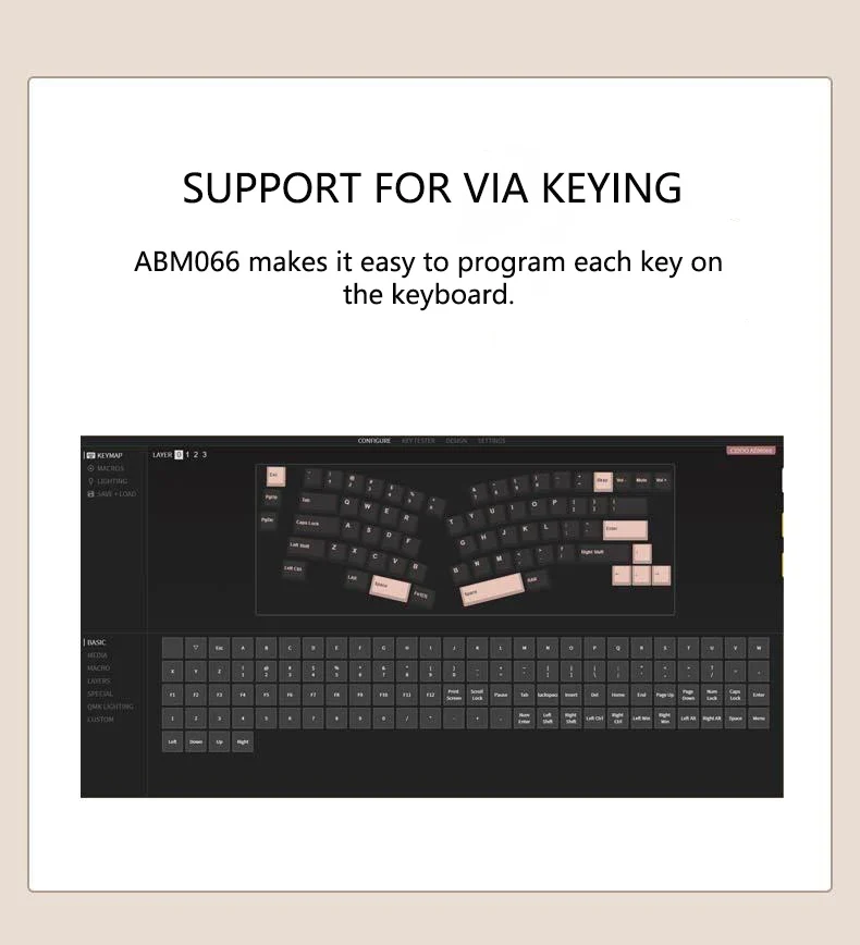 ABM066 Third Mock Examination Alice RGB Plastic Mechanical Keyboard Gasket Structure USB-C Knob VIA Customized Kit Laptop Used
