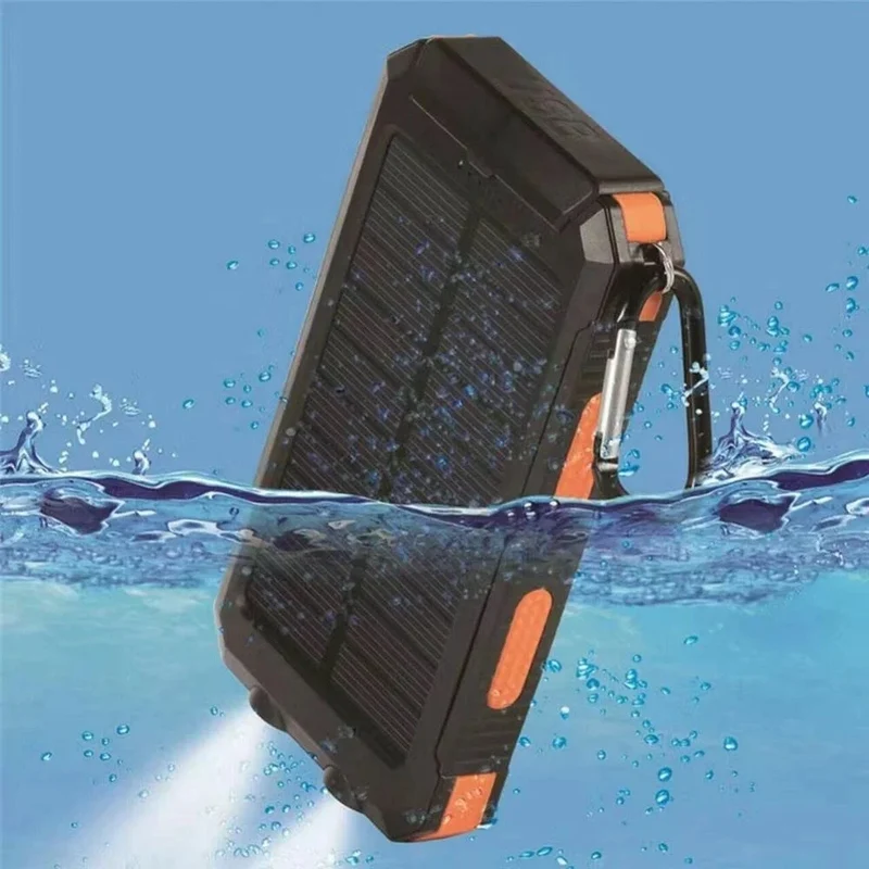 10000mah/20000mAh Fs-005 Waterproof Solar Panel Portable Power Bank Li-Polymer Battery Dual USB Cell Phone Charger