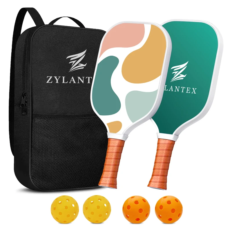 USA Warehouse 2-Pack Colorful Pickleball Paddle With Backpack Full Set High Power Control Professional Rackets
