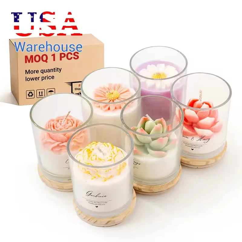AIKUN 8 * 9cm Natural Eco Friendly Private Label Jar Custom Label Soy Wax Aromatherapy Candle for Holiday Gift Projects