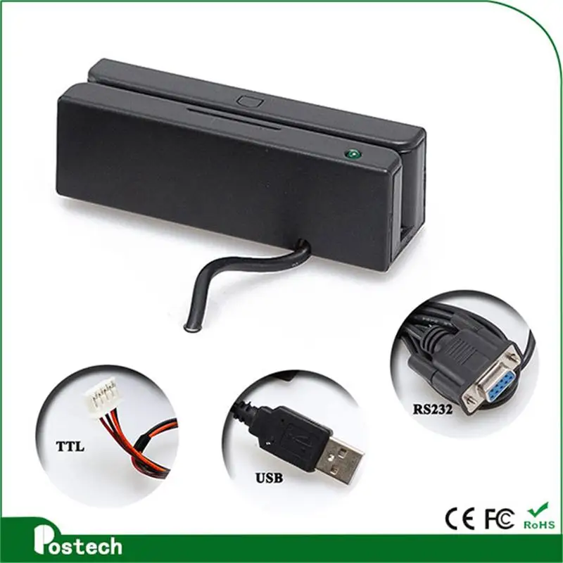 Manufacturer Magnetic Stripe Card Reader with USB or RS232 Interface MSR100 Supports Credit Card Payments Driver Cards