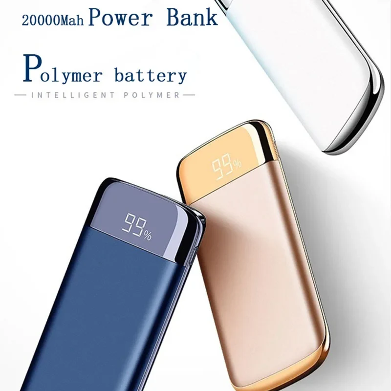 FeGobe 20000mAh Ultra-Thin LED Display Power Bank Hot Sale Portable Charger Micro USB Input Interface 10W for Fast Charging