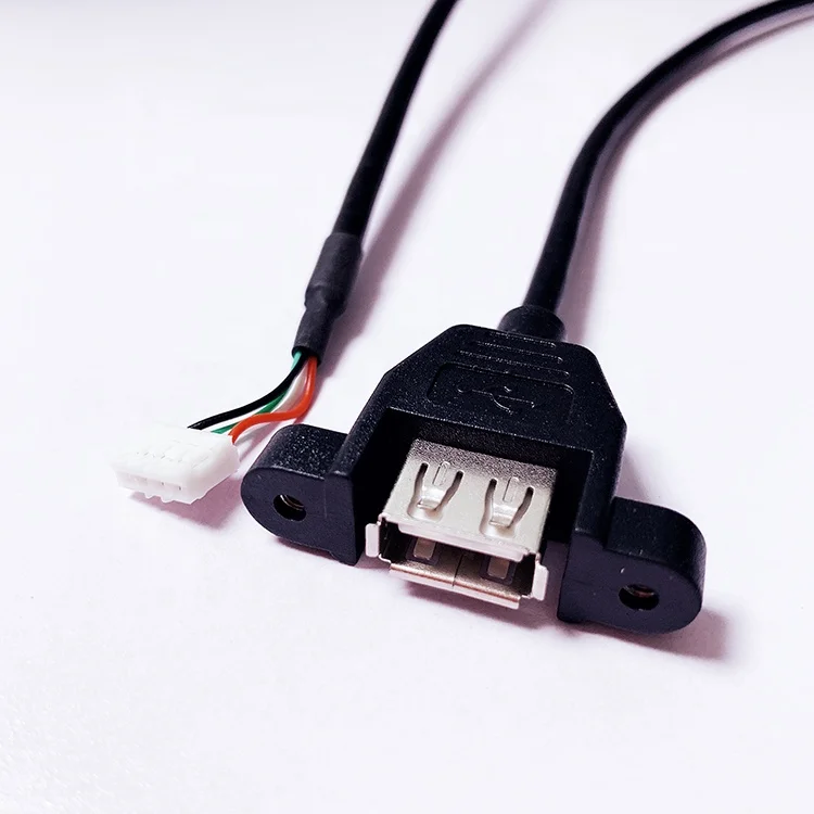 Panel Mount USB Female with Screw to JST 2.0MM Header Wire Harness Usb Cable