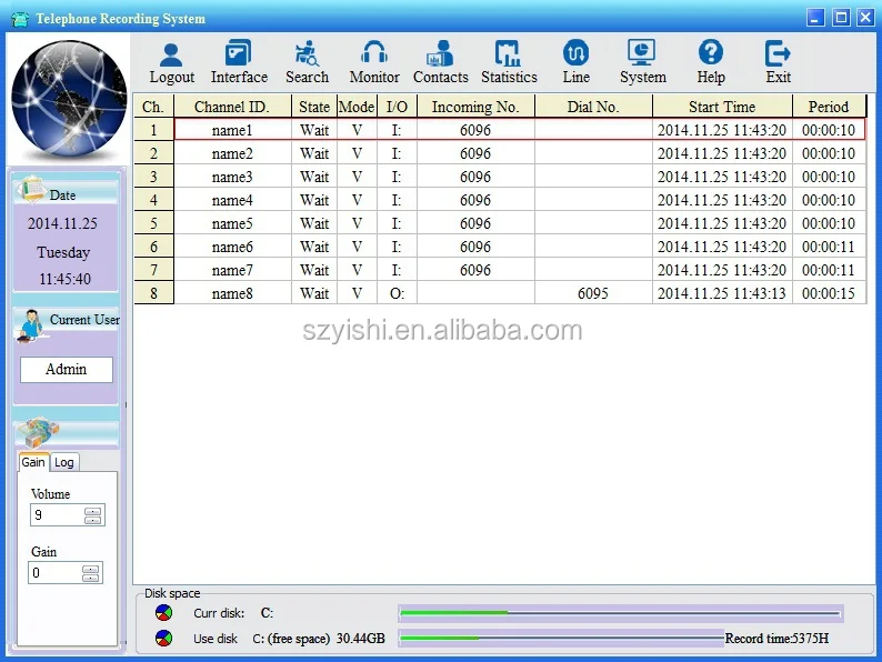 4CH USB Landline Telephone Voice Recorder for Call Center System, DAR-4U 4-Line PC Based Voice Logger Solution With Phone Number