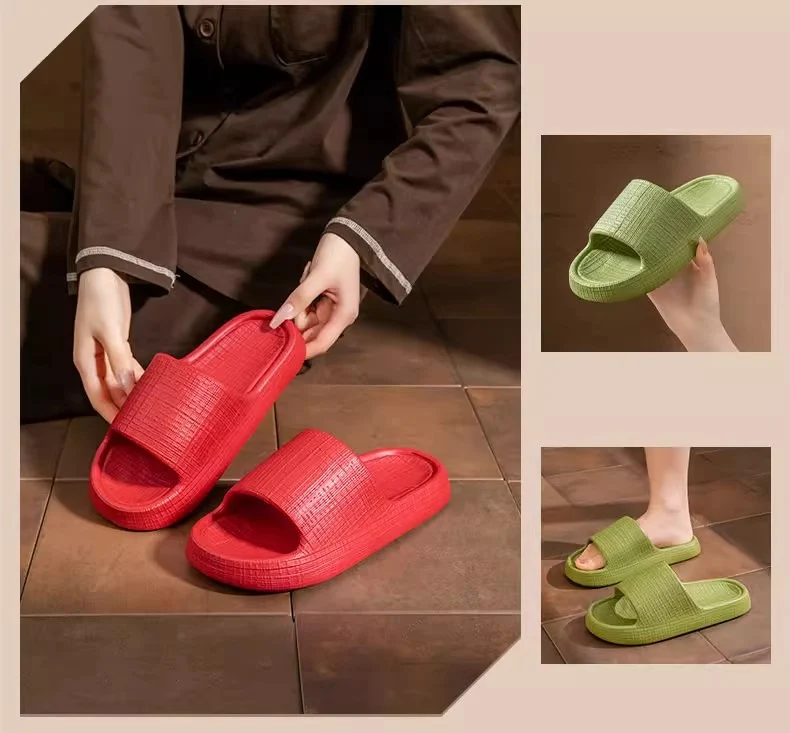 Thick-Soled Sandals for Women 2025 New Summer Home Indoor Bathing Non-Slip Simple Shit-Stepping Couple Slippers for Men