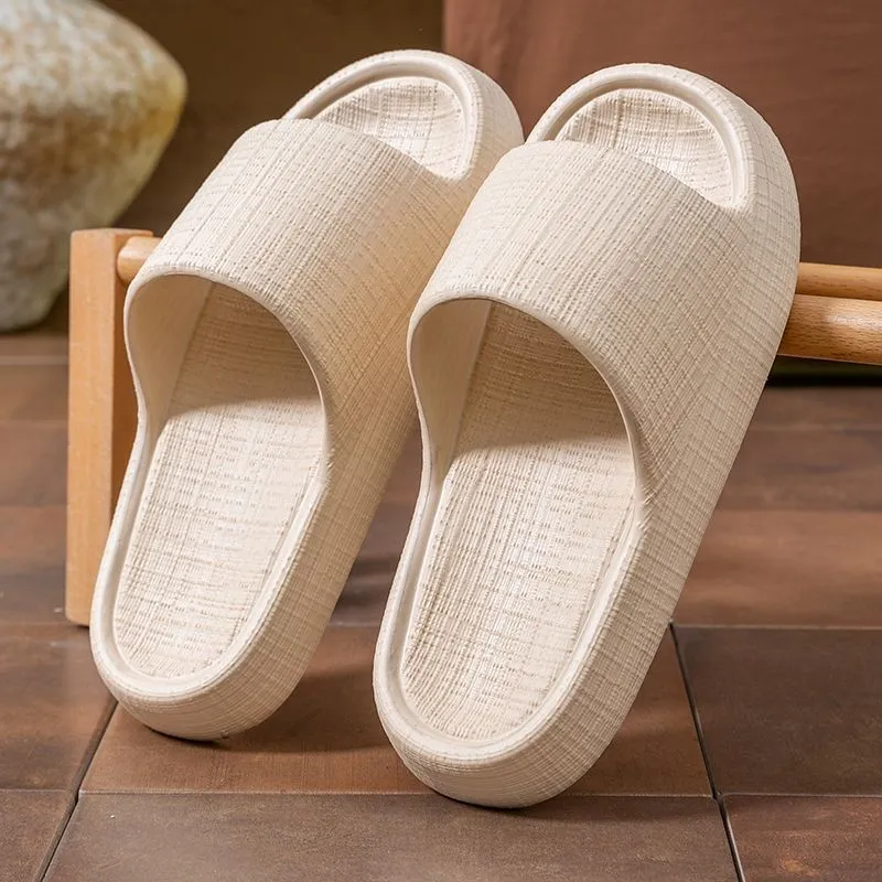 Thick-Soled Sandals for Women 2025 New Summer Home Indoor Bathing Non-Slip Simple Shit-Stepping Couple Slippers for Men